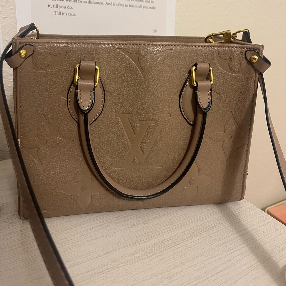 Small Onthego Tan Monogram Purse